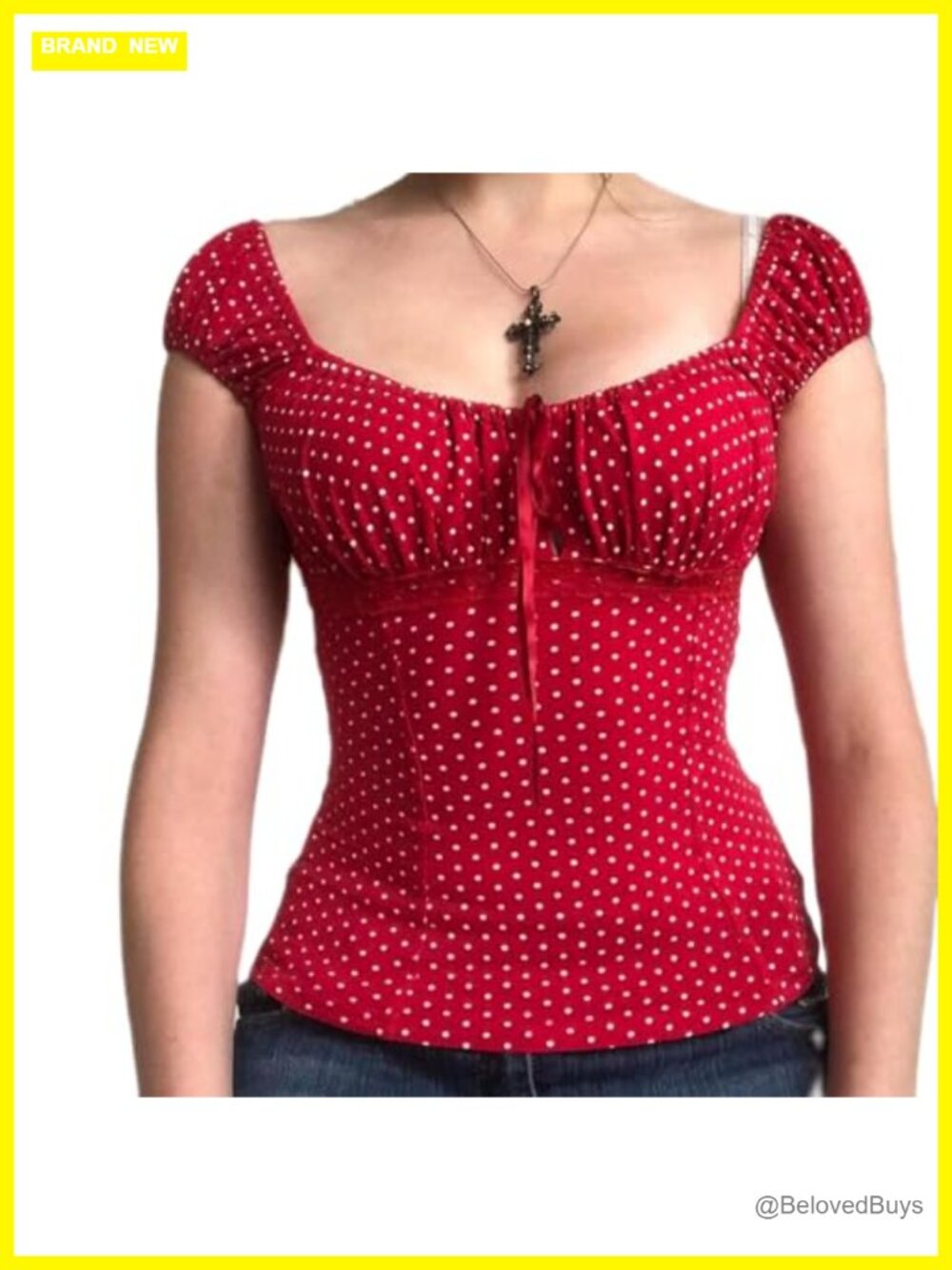 Womens Y2K Fairy Grunge Cap Sleeve Lace Trim Cropped Tee